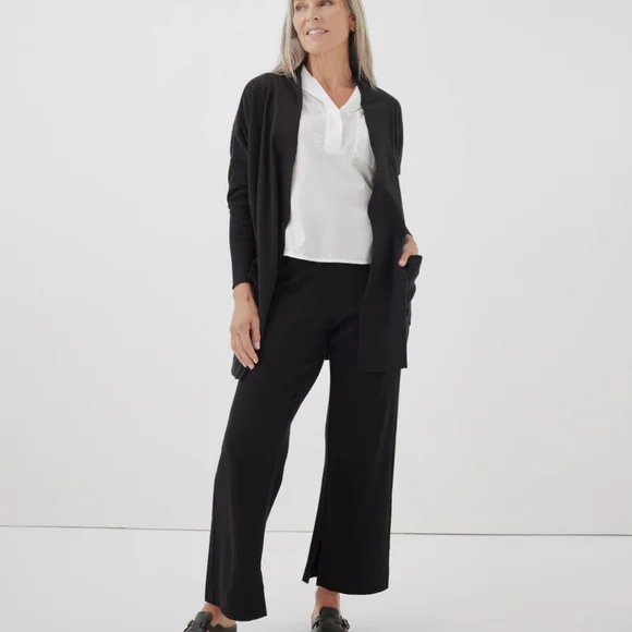 Pact Black Open-Front Cardigan - Picture 2 of 5